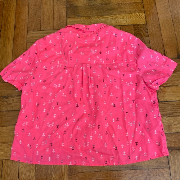 SO perfect shirt Crop Top Anchors Sail  Hot pink Juniors Size L - Picture 5 of 6